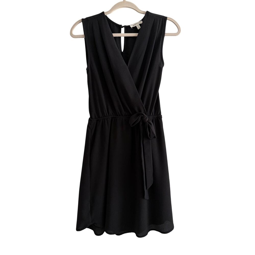 Black Wrap Style Tie Waist Dress – Size M Altered to S – Sleeveless Flowy